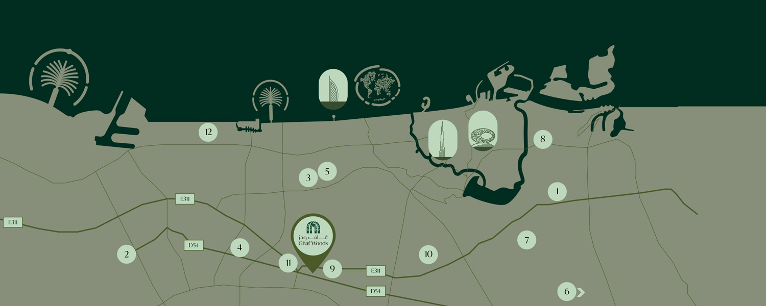 Ghaf Woods Dubai by Majid Al Futtaim Location Map